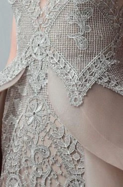 Saiid Kobeisy - 3375 Lace Illusion Bateau Dress With Overskirt Formal Gowns 7 Saiid Kobeisy - 3375 Lace Illusion Bateau Dress With Overskirt Formal Gowns