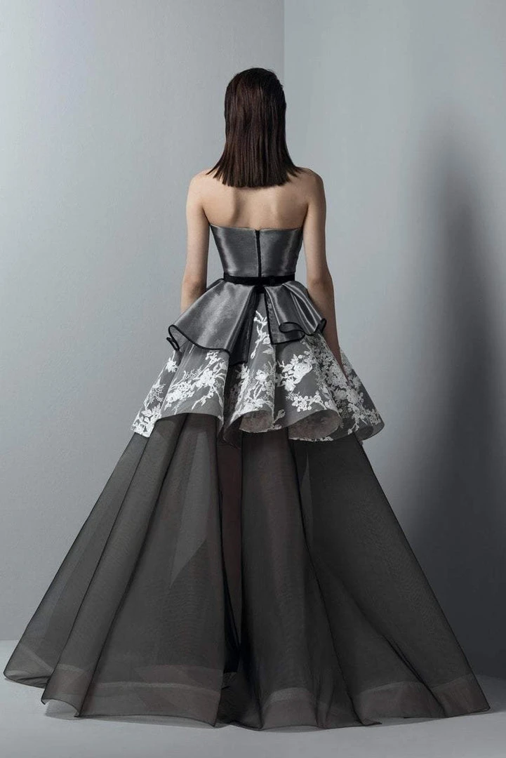 Saiid Kobeisy - 3376 Metallic Halter Asymmetric Ballgown 4 Saiid Kobeisy - 3376 Metallic Halter Asymmetric Ballgown