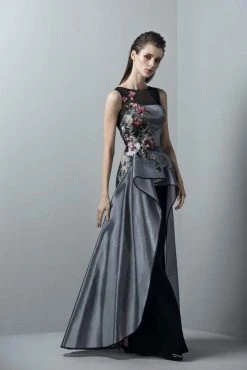 Formal Gowns Saiid Kobeisy - 3380 Sleeveless Metallic High Low Gown