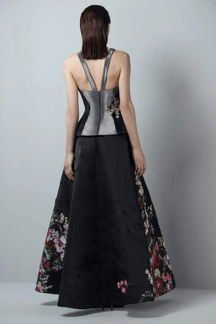 Saiid Kobeisy - 3381 Haltered Floral Embellished Gown Formal Gowns 4 Saiid Kobeisy - 3381 Haltered Floral Embellished Gown Formal Gowns