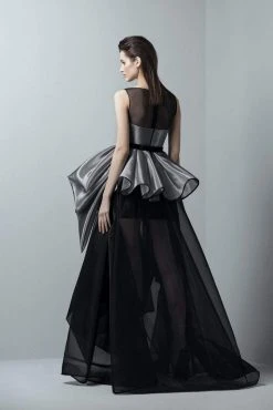 Formal Gowns Saiid Kobeisy - 3382 Illusion Neckline Organza Gown