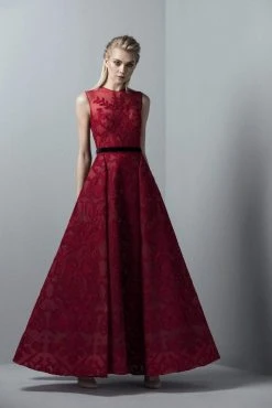 Saiid Kobeisy - 3384 Full-Length Embroidered Tulle Gown