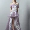 Formal Gowns Saiid Kobeisy - 3386 Off-Shoulder High Low Tulle Gown