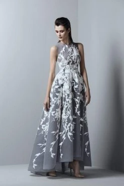 Formal Gowns Saiid Kobeisy - 3389 Sleeveless Tulle Brode High Low Gown