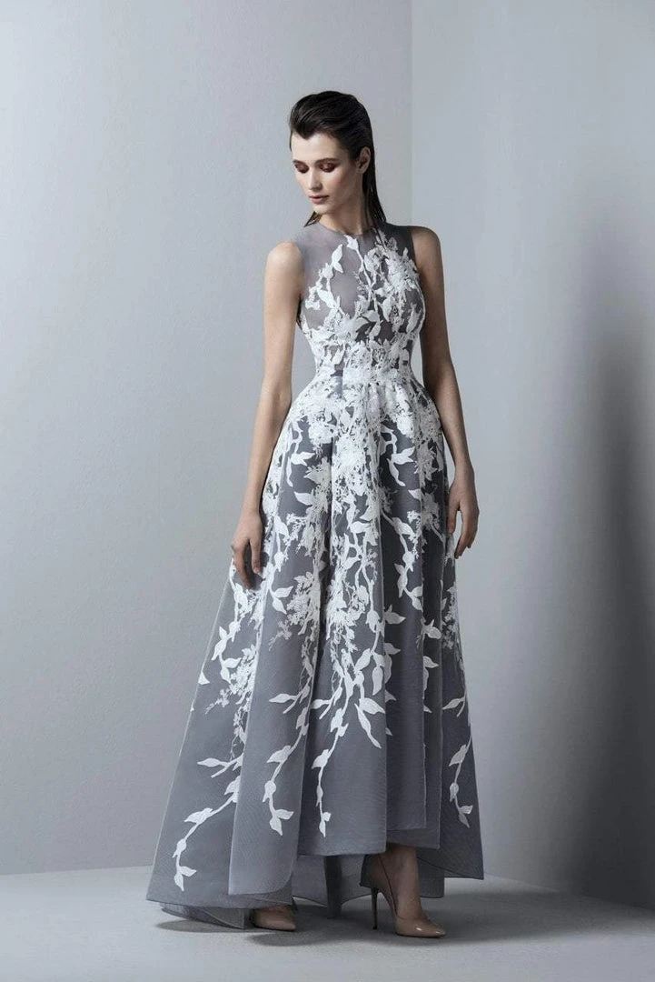 Formal Gowns Saiid Kobeisy - 3389 Sleeveless Tulle Brode High Low Gown 3 Formal Gowns Saiid Kobeisy - 3389 Sleeveless Tulle Brode High Low Gown