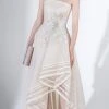 Formal Gowns Saiid Kobeisy - 3403 Strapless Lattice Tulle Brode High Low Gown