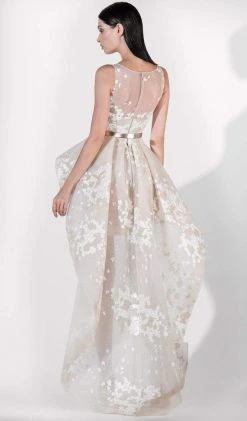 Cocktail Dresses Saiid Kobeisy - 3408 Embroidered Sleeveless High Low Gown