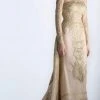 Saiid Kobeisy - 3409 Long Sleeve Embroidered Back Paneled Gown Formal Gowns 2 Saiid Kobeisy - 3409 Long Sleeve Embroidered Back Paneled Gown Formal Gowns
