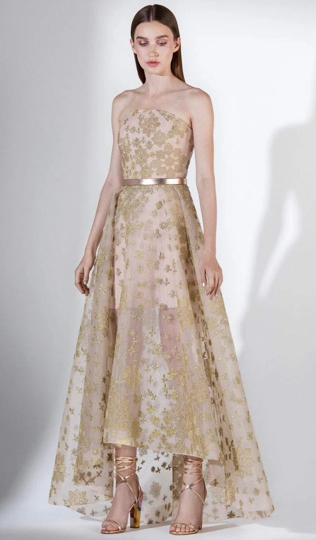 Saiid Kobeisy - 3412 Embroidered Strapless High Low Evening Gown 3 Saiid Kobeisy - 3412 Embroidered Strapless High Low Evening Gown