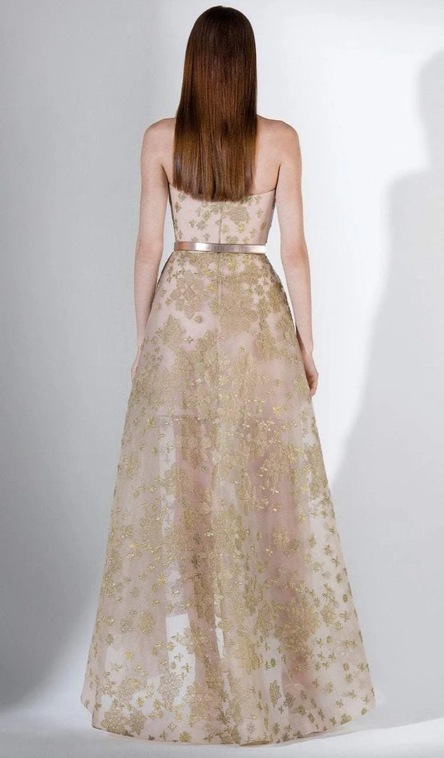 Saiid Kobeisy - 3412 Embroidered Strapless High Low Evening Gown 4 Saiid Kobeisy - 3412 Embroidered Strapless High Low Evening Gown