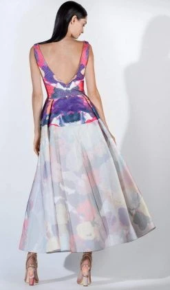 Saiid Kobeisy - 3423 Multi-Colored Tulle Brocade A-line Dress Formal Gowns