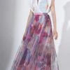 Formal Gowns Saiid Kobeisy - 3431 V-neck Multi-Colored Brocade And Tulle Dress 2 Formal Gowns Saiid Kobeisy - 3431 V-neck Multi-Colored Brocade And Tulle Dress
