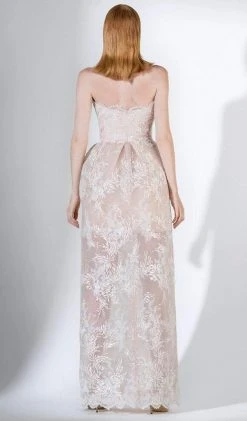 Saiid Kobeisy - 3434 Strapless Scalloped Neck Column Dress Formal Gowns