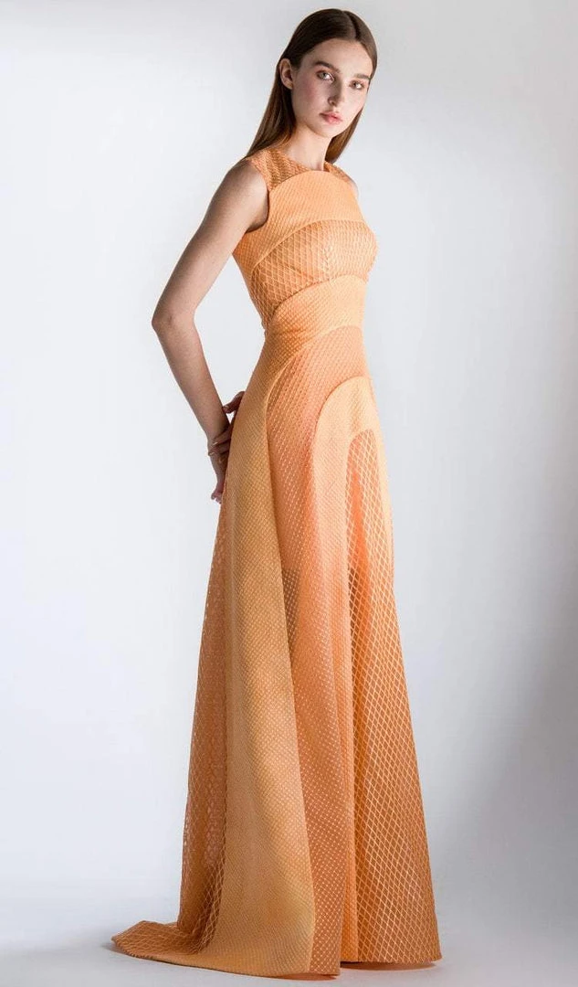 Saiid Kobeisy - 3444 Multi-Cut Jewel A-line Dress With Train Formal Gowns 3 Saiid Kobeisy - 3444 Multi-Cut Jewel A-line Dress With Train Formal Gowns