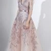 Saiid Kobeisy - 3451 Illusion Puffed Sleeve Embroidered Metallic Gown Formal Gowns