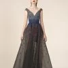 Saiid Kobeisy - RE3571 Embellished Plunging V-neck A-line Dress Formal Gowns 1 Saiid Kobeisy - RE3571 Embellished Plunging V-neck A-line Dress Formal Gowns