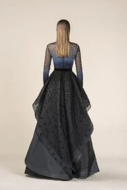 Formal Gowns Saiid Kobeisy - RE3581 Embroidered Long Sleeve A-line Dress