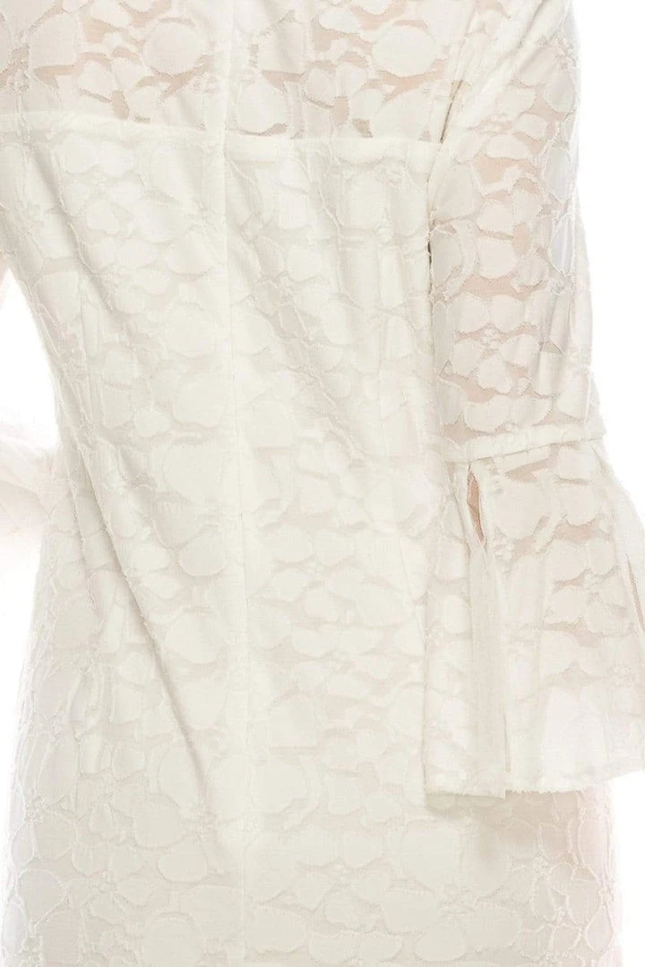 Prom Dresses Sandra Darren - 73759 Flounce Sleeve Floral Lace Sheath Dress 7 Prom Dresses Sandra Darren - 73759 Flounce Sleeve Floral Lace Sheath Dress