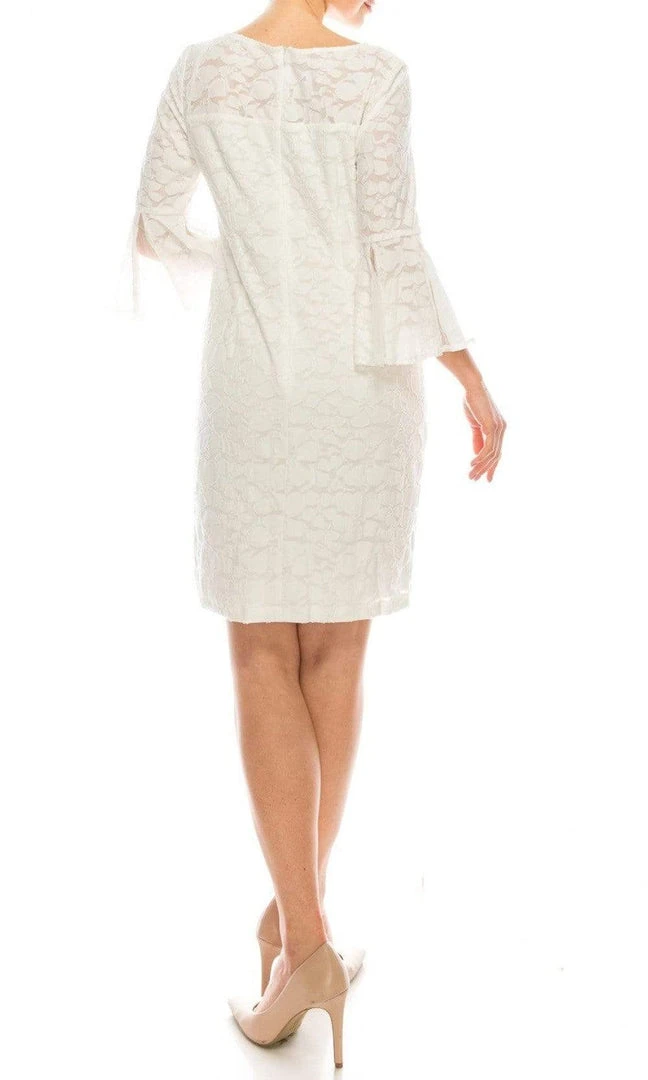 Prom Dresses Sandra Darren - 73759 Flounce Sleeve Floral Lace Sheath Dress 4 Prom Dresses Sandra Darren - 73759 Flounce Sleeve Floral Lace Sheath Dress