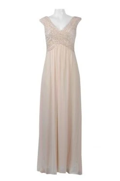 Sangria - ADWKOJ57 Cap Sleeve Sequined Empire Gown Formal Gowns 17 Sangria - ADWKOJ57 Cap Sleeve Sequined Empire Gown Formal Gowns