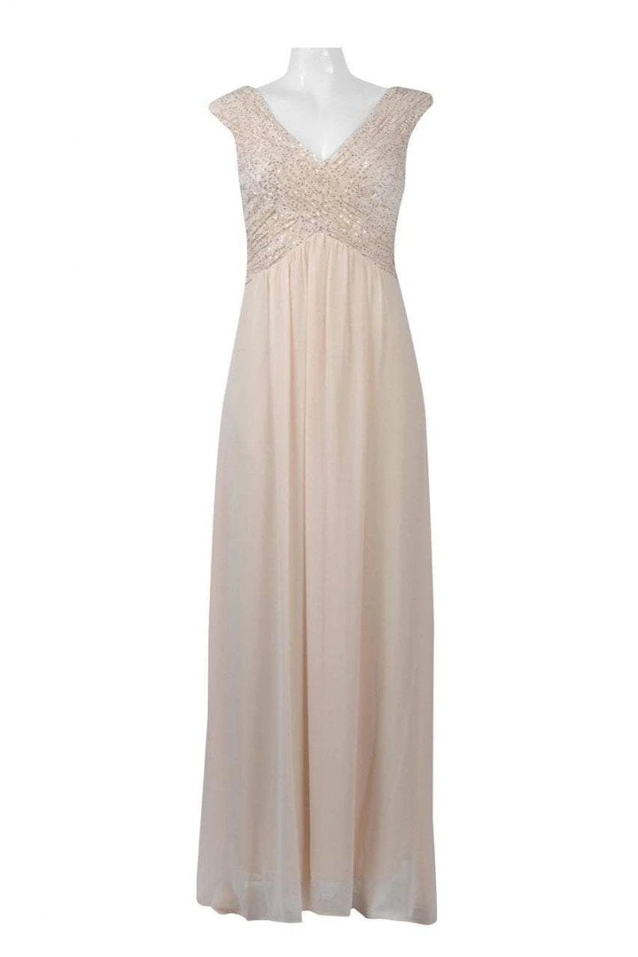 Sangria - ADWKOJ57 Cap Sleeve Sequined Empire Gown Formal Gowns 9 Sangria - ADWKOJ57 Cap Sleeve Sequined Empire Gown Formal Gowns