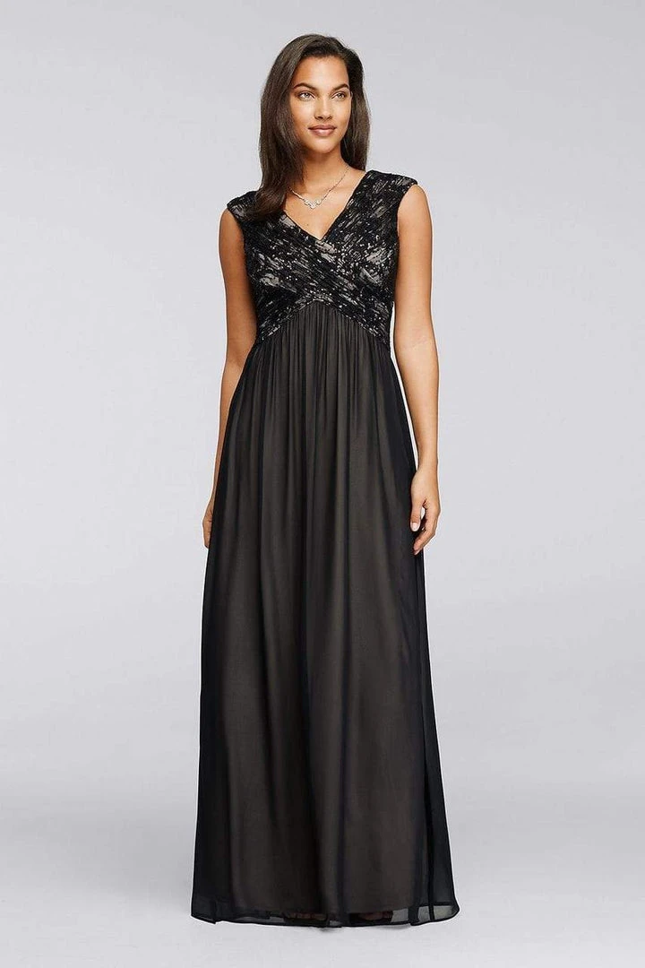 Sangria - ADWKOJ57 Cap Sleeve Sequined Empire Gown Formal Gowns 6 Sangria - ADWKOJ57 Cap Sleeve Sequined Empire Gown Formal Gowns