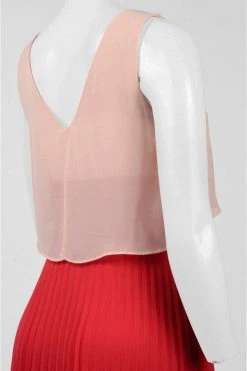 Sangria - DWKO624 Sleeveless Popover Accordion Dress