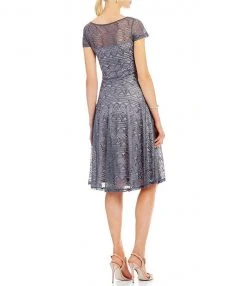 Sangria - SABZ1ACT Lace Bateau A-line Dress Cocktail Dresses