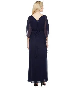 Formal Gowns Sangria - SWKO844 Split Kimono Chiffon Gown