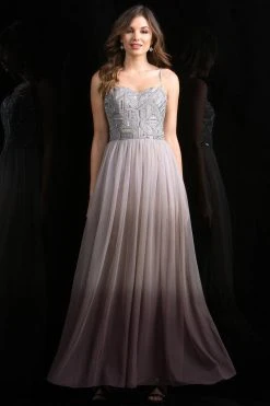 Formal Gowns Scala - 48801 Strapless Beaded Bodice Chiffon A-Line Gown