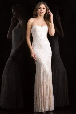 Scala - 48836 Shimmering Strapless Sequined Evening Gown Formal Gowns