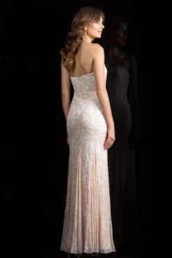 Scala - 48836 Shimmering Strapless Sequined Evening Gown Formal Gowns