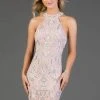 Cocktail Dresses SCALA - Beaded High Halter Sheath Dress 60053