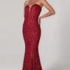 SCALA - Strapless Sweetheart Sheath Dress 60093 - 2 Pc Red In Size 00 Available Formal Gowns