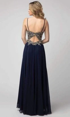 Formal Gowns Shail K - Sweetheart Gilt-Embroidered Bodice Dress 937 - 1 Pc Mauve In Size XS And 1 Pc Navy In Size XS Available