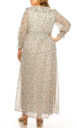 Plus Size Dresses Shelby & Palmer - M564 Floral Printed V-Neck A-Line Dress 7 Plus Size Dresses Shelby & Palmer - M564 Floral Printed V-Neck A-Line Dress