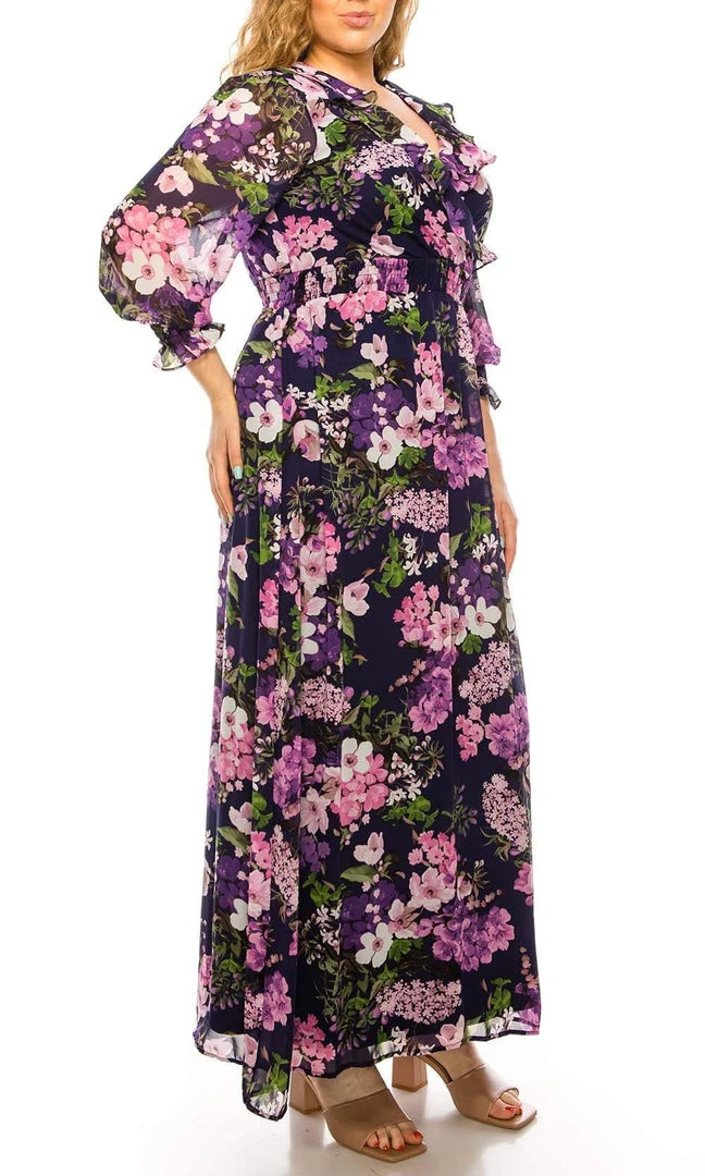 Shelby & Palmer - M567 Ruffled V-Neck A-Line Dress Plus Size Dresses 5 Shelby & Palmer - M567 Ruffled V-Neck A-Line Dress Plus Size Dresses