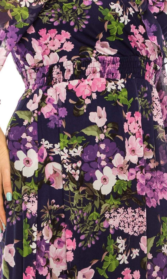 Shelby & Palmer - M567 Ruffled V-Neck A-Line Dress Plus Size Dresses 6 Shelby & Palmer - M567 Ruffled V-Neck A-Line Dress Plus Size Dresses