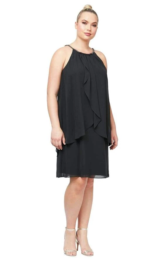 SLNY - Halter Neck Loose Midi Dress 613664 - 1 Pc Black In Size 22W Available Plus Size Dresses 3 SLNY - Halter Neck Loose Midi Dress 613664 - 1 Pc Black In Size 22W Available Plus Size Dresses