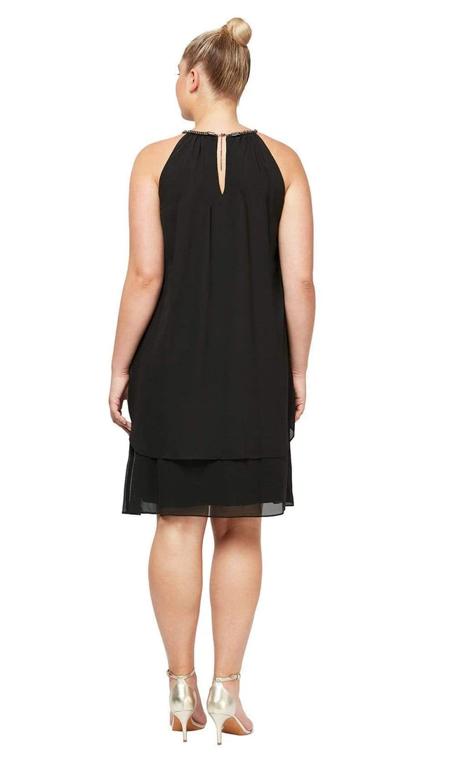 SLNY - Halter Neck Loose Midi Dress 613664 - 1 Pc Black In Size 22W Available Plus Size Dresses 4 SLNY - Halter Neck Loose Midi Dress 613664 - 1 Pc Black In Size 22W Available Plus Size Dresses