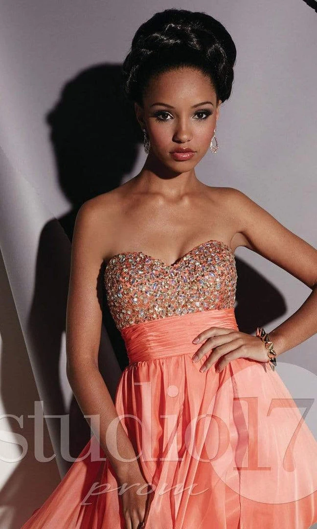 Formal Gowns Studio 17 - 12428 Strapless Jewel Ornate High Low Dress 6 Formal Gowns Studio 17 - 12428 Strapless Jewel Ornate High Low Dress