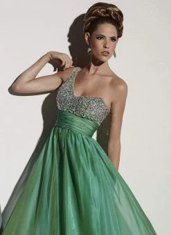 Studio 17 - 12437 One Shoulder Bejeweled Empire Dress Formal Gowns