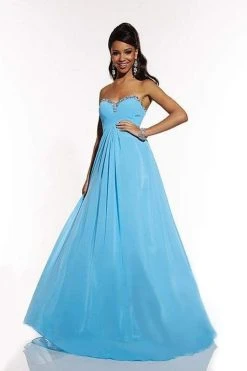 Studio 17 - 12538 Strapless Rhinestone Edge Sweetheart Chiffon Long Gown Formal Gowns