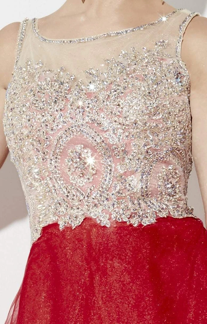 Studio 17 - 12575 Bedazzled Illusion Bateau Tulle Dress Formal Gowns 5 Studio 17 - 12575 Bedazzled Illusion Bateau Tulle Dress Formal Gowns