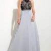 Formal Gowns Studio 17 - 12619 Dazzling Laced And Beaded Choker Neck Chiffon A-Line Gown 2 Formal Gowns Studio 17 - 12619 Dazzling Laced And Beaded Choker Neck Chiffon A-Line Gown