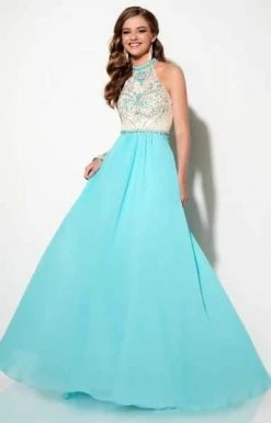 Formal Gowns Studio 17 - 12619 Dazzling Laced And Beaded Choker Neck Chiffon A-Line Gown 7 Formal Gowns Studio 17 - 12619 Dazzling Laced And Beaded Choker Neck Chiffon A-Line Gown