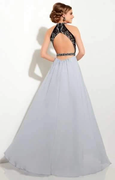 Formal Gowns Studio 17 - 12619 Dazzling Laced And Beaded Choker Neck Chiffon A-Line Gown 4 Formal Gowns Studio 17 - 12619 Dazzling Laced And Beaded Choker Neck Chiffon A-Line Gown