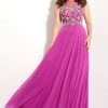 Studio 17 - 12621 Charming Beaded Bateau Neck Stretch Net A-Line Gown