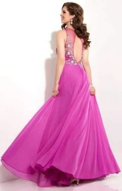 Studio 17 - 12621 Charming Beaded Bateau Neck Stretch Net A-Line Gown