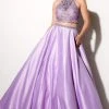 Studio 17 - 12643 Two-piece Bead And Lace Embellished Halter Neck Satin Ball Gown Formal Gowns